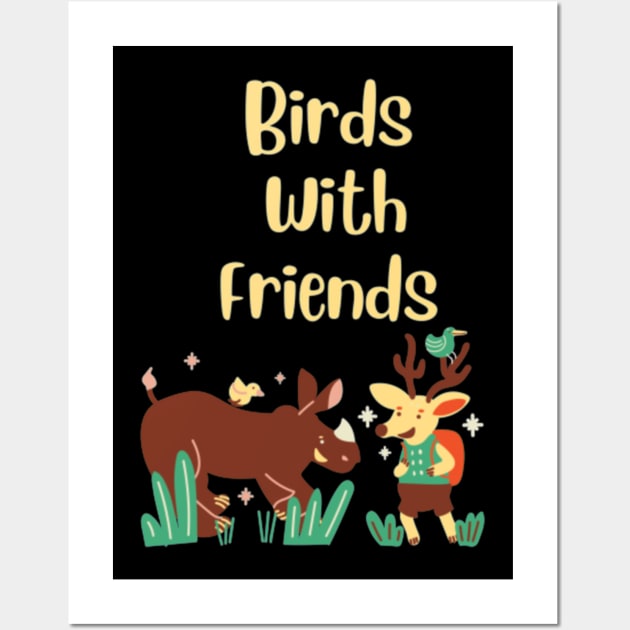 Birds With Friends- Animal lovers and nature lover Wall Art by ClipaShop